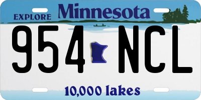 MN license plate 954NCL