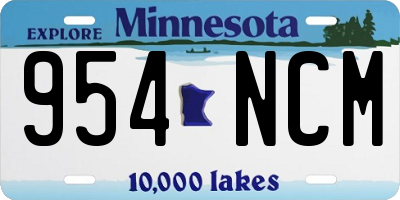MN license plate 954NCM