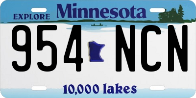 MN license plate 954NCN