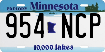 MN license plate 954NCP