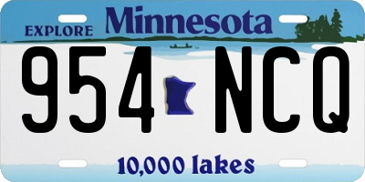 MN license plate 954NCQ