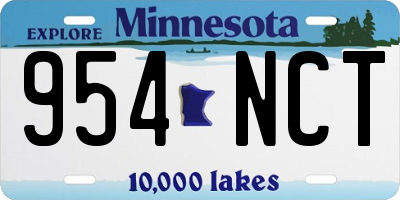 MN license plate 954NCT