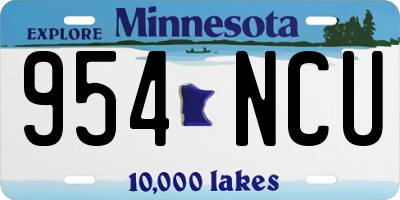 MN license plate 954NCU