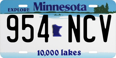 MN license plate 954NCV