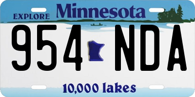 MN license plate 954NDA