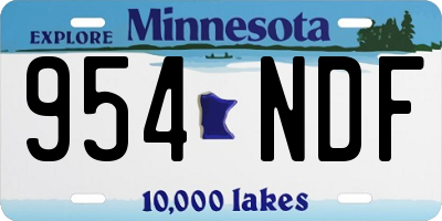 MN license plate 954NDF