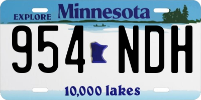MN license plate 954NDH