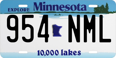 MN license plate 954NML