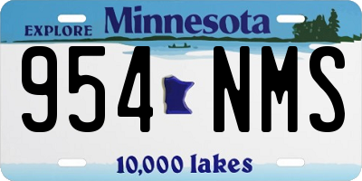 MN license plate 954NMS