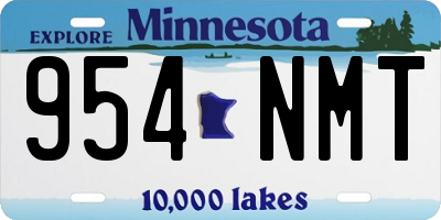 MN license plate 954NMT