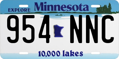 MN license plate 954NNC