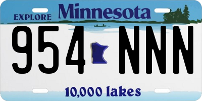 MN license plate 954NNN