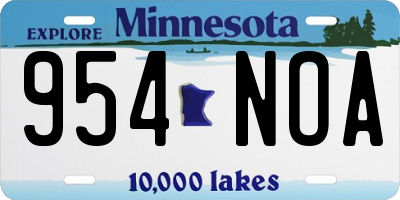 MN license plate 954NOA