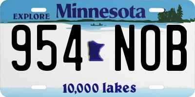 MN license plate 954NOB