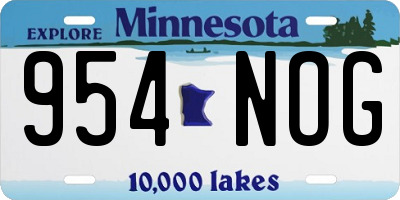 MN license plate 954NOG