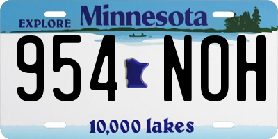 MN license plate 954NOH