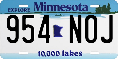 MN license plate 954NOJ