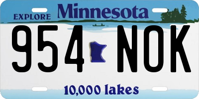MN license plate 954NOK