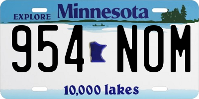 MN license plate 954NOM