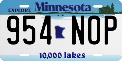 MN license plate 954NOP