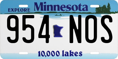 MN license plate 954NOS