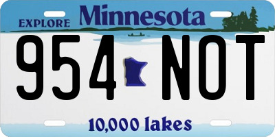 MN license plate 954NOT