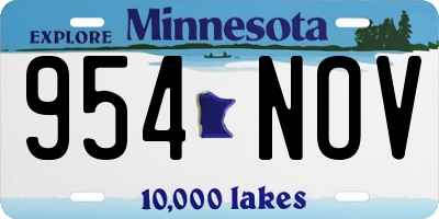 MN license plate 954NOV