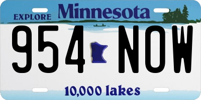 MN license plate 954NOW