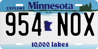 MN license plate 954NOX