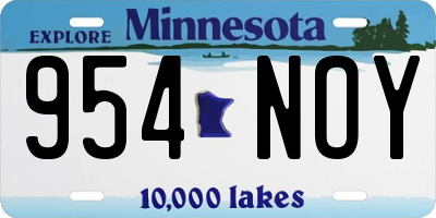 MN license plate 954NOY