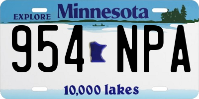 MN license plate 954NPA