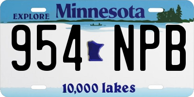 MN license plate 954NPB
