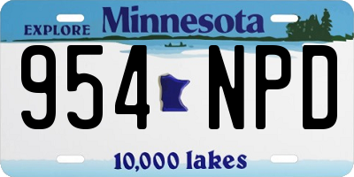 MN license plate 954NPD