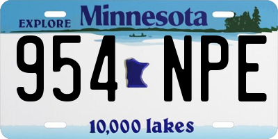 MN license plate 954NPE