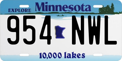 MN license plate 954NWL