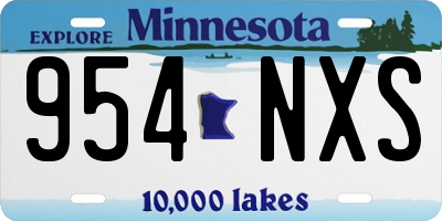 MN license plate 954NXS