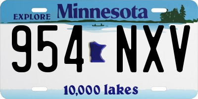 MN license plate 954NXV