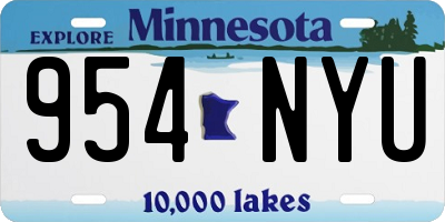 MN license plate 954NYU