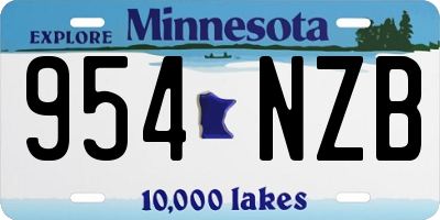 MN license plate 954NZB