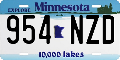 MN license plate 954NZD