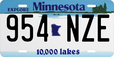 MN license plate 954NZE
