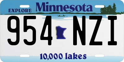 MN license plate 954NZI