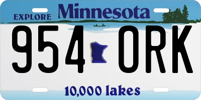 MN license plate 954ORK