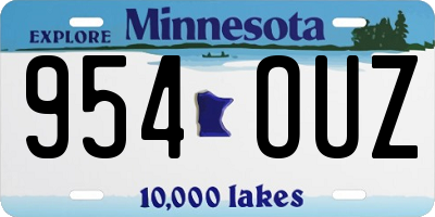 MN license plate 954OUZ
