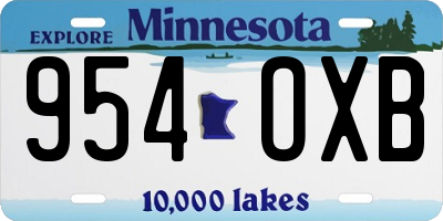 MN license plate 954OXB