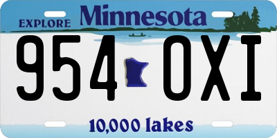 MN license plate 954OXI