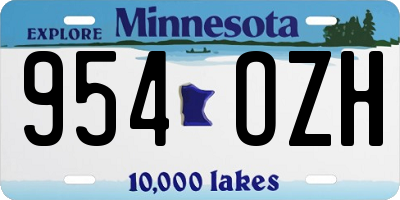 MN license plate 954OZH