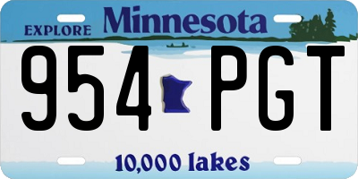 MN license plate 954PGT
