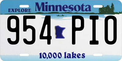MN license plate 954PIO