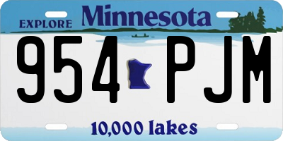 MN license plate 954PJM